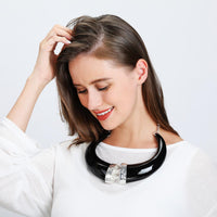 Black Crystal Strand Necklace