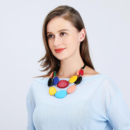 Vibrant Gemstone Draped Necklace