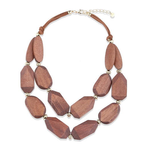 Coffee Crystal Draped Necklace