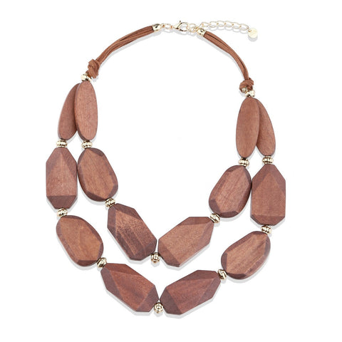 Coffee Crystal Draped Necklace