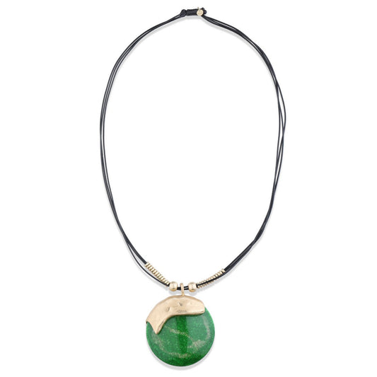 Green & Gold Pendant Necklace