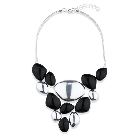 Black Bead Layered Necklace