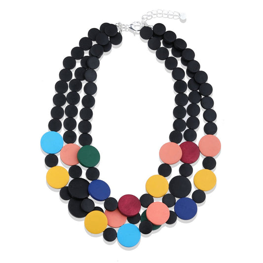 Layered Colourful Beads Short Necklace