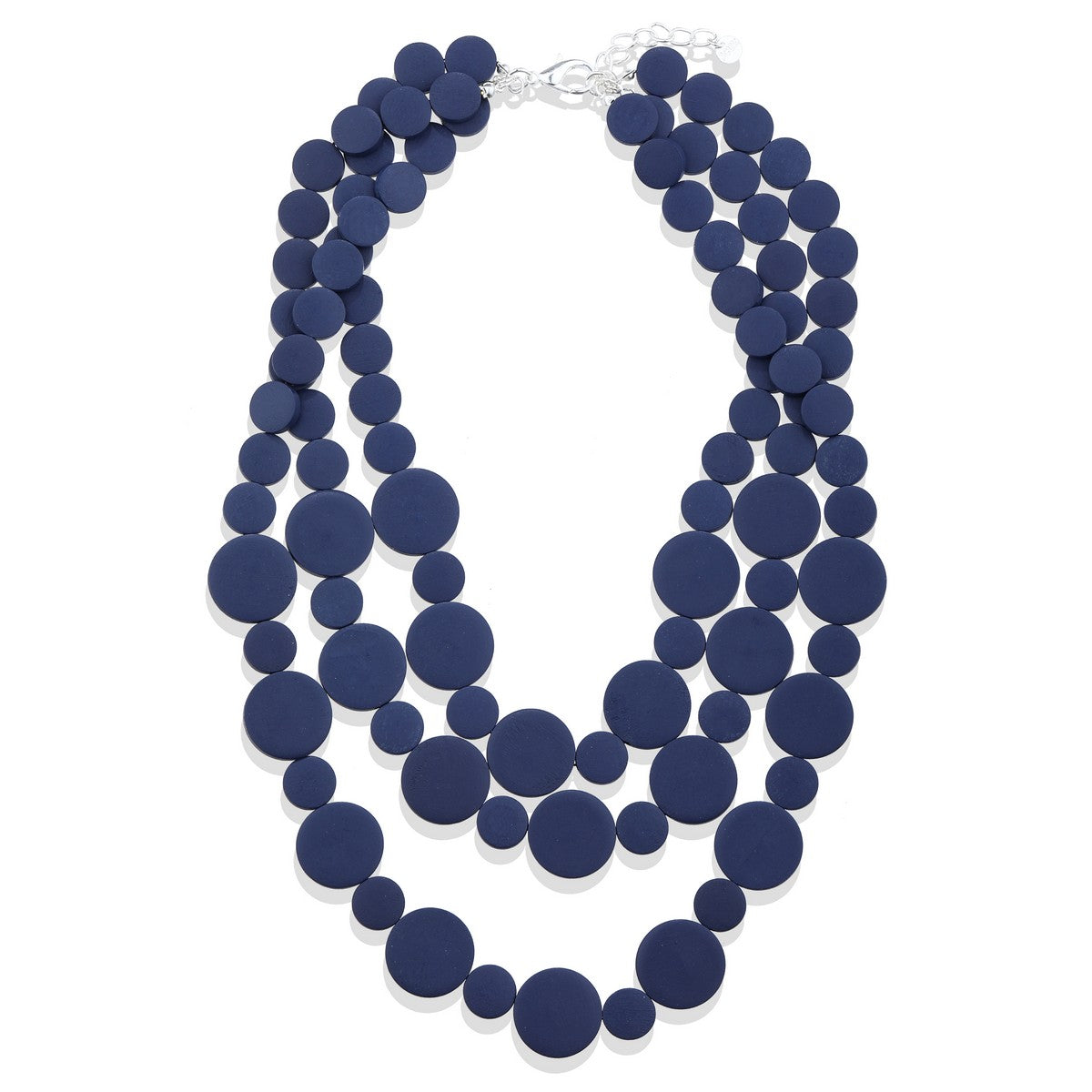 Layered Navy Beads Long Necklace