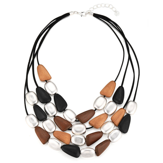 Coffee Stone Layered Necklace