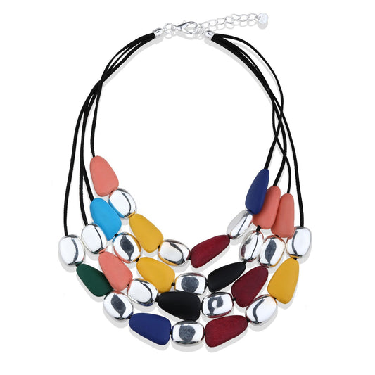 Multicolor Stone Layered Necklace