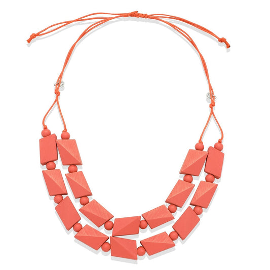 Wood Necklace - Orange