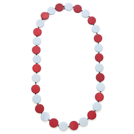 Two-tone Red Wooden Bead Necklace