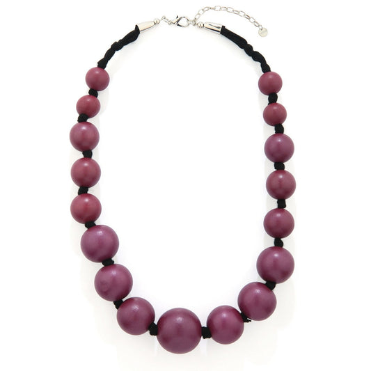 Large Purple Beaded String Necklace