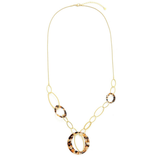 Coffee Crystal Teardrop Necklace