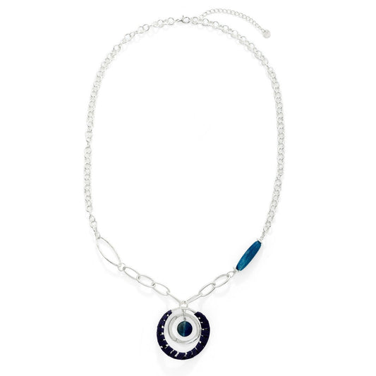 Silver Layered Bead Necklace