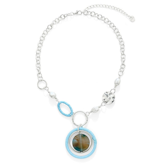 Blue Beaded Statement Necklace