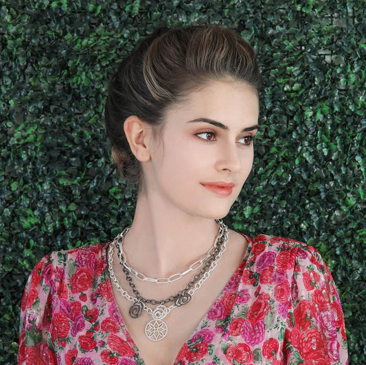 Black & White Layered Bead Necklace