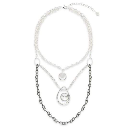 Black & Sliver Double Layer Necklace