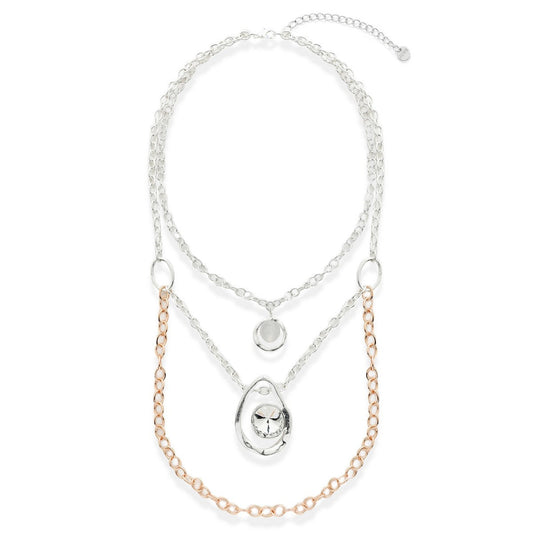 Sliver Double Layer Chain Long Necklace