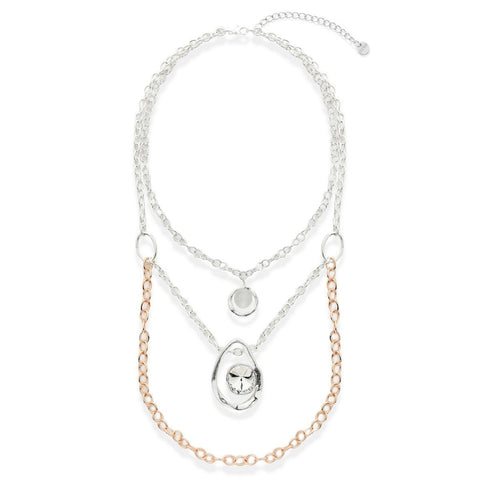 Sliver Double Layer Chain Long Necklace