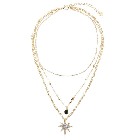 Gold Diamante Star Necklace