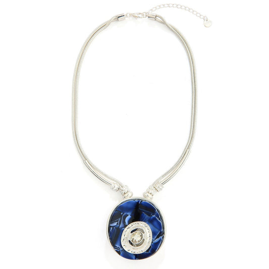 Blue Teardrop Charm Necklace