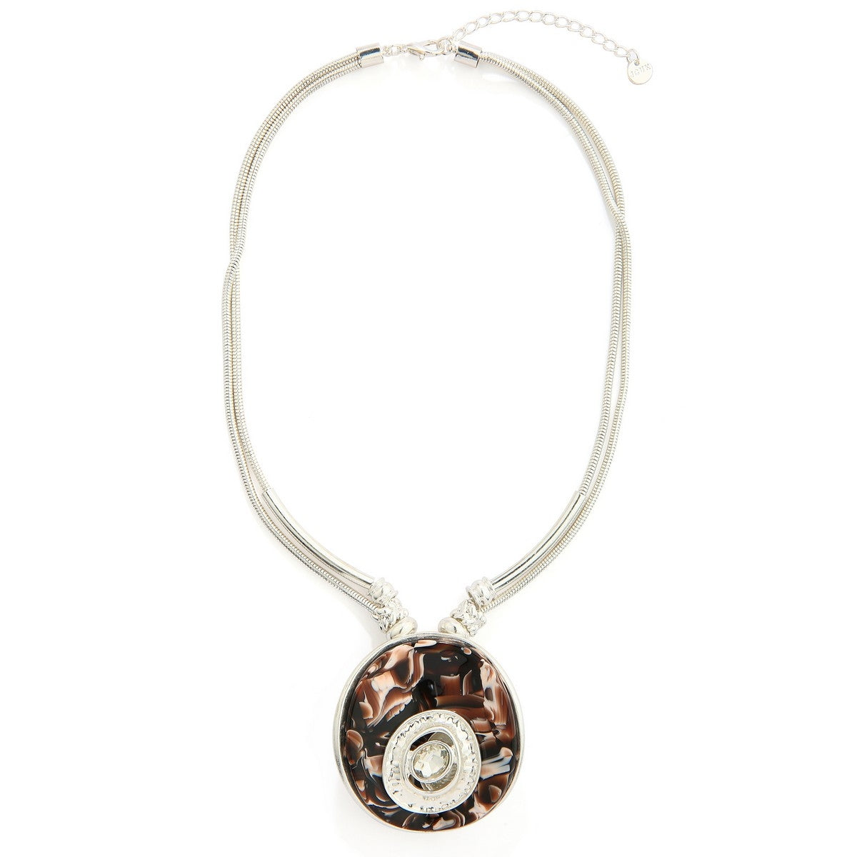 Coffee Teardrop Charm Necklace