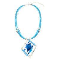 Blue Stone Bloom Necklace
