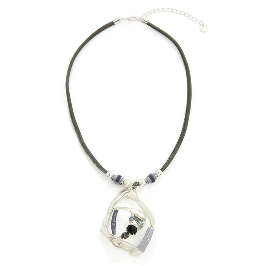 Gray Teardrop Gem Necklace