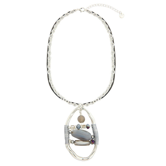 Gray Teardrop Elegance Necklace