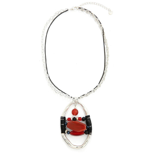 Crimson Teardrop Elegance Necklace