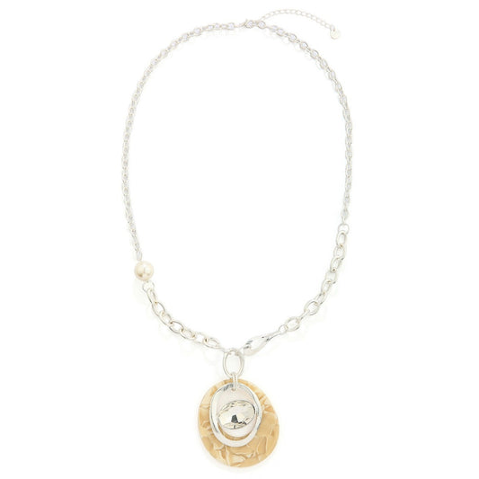 Beige Teardrop Elegance Necklace