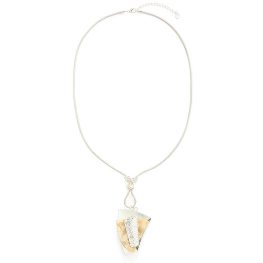 Beige Gemstone Drop Necklace