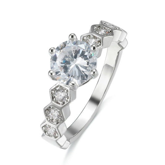 Generic Sterling Silver Halo Cubic Ring