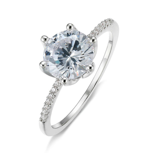 Silver Diamante Band Gemstone Ring