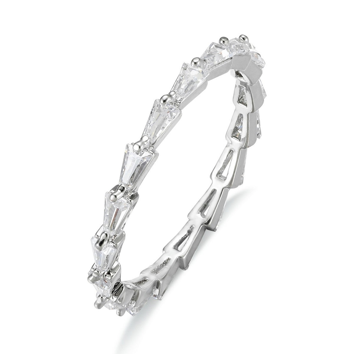 Silver Gemstone Band Ring