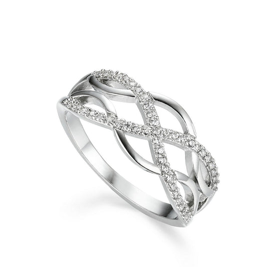 Crisscross Ring with Diamante