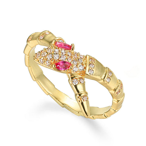 Gold Snake Diamond Ring
