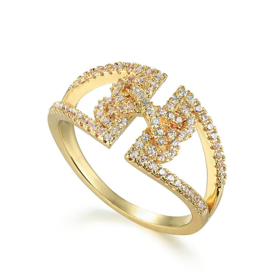 Gold Plated Cross Ring