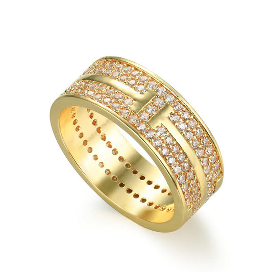 Gold Plated Ring with Diamantes