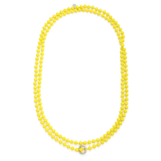 Crystal Bead Necklace - Yellow