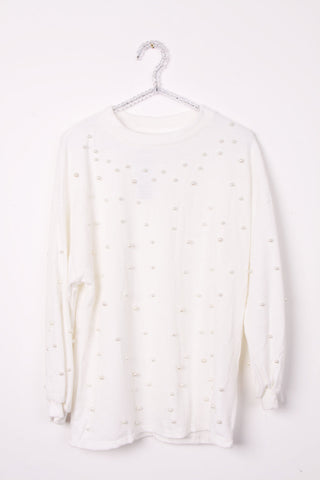 Knitted Jumper Top with Pearl