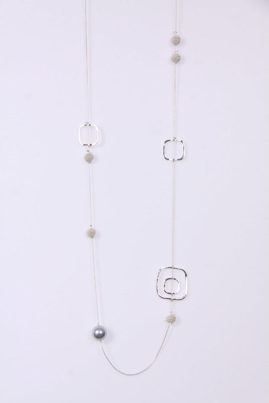 Square and Beads Lagen Look Jewellery Women Necklace