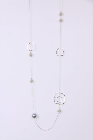 Square and Beads Lagen Look Jewellery Women Necklace