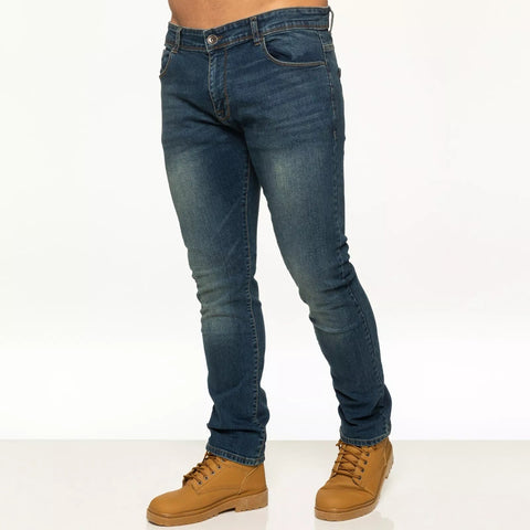 Mens Jeans Slim Fit Stretch Skinny Denim Trousers Cotton Pants All UK Sizes