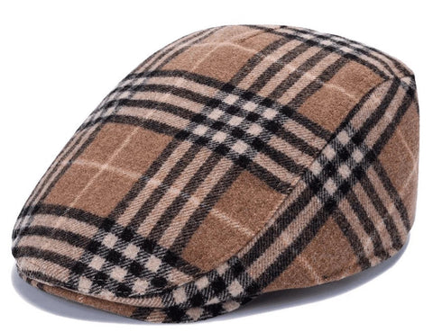 Men’s Royal Stallion Beige Flat Cap – One Size Fits All