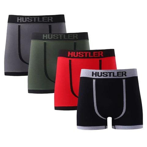 Men’s Hustler Boxer Shorts – 12-Pack Super Stretchy Summer Underwear