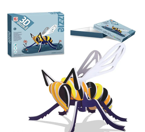 3D Honey Bee Puzzle – DIY Animal Model Kit for Kids (Ages 3+)