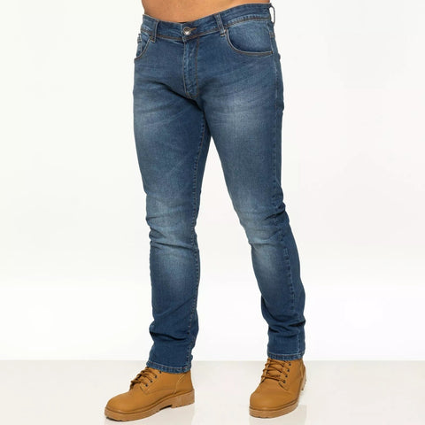 Mens Jeans Slim Fit Stretch Skinny Denim Trousers Cotton Pants All UK Sizes