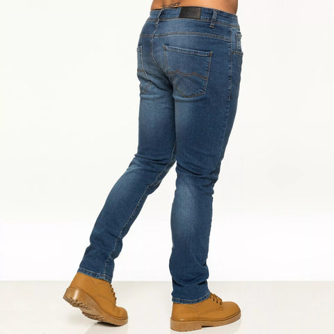 Mens Jeans Slim Fit Stretch Skinny Denim Trousers Cotton Pants All UK Sizes