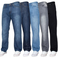 Mens Regular Fit Jeans Straight Leg Denim Trouser Pants Big Tall
