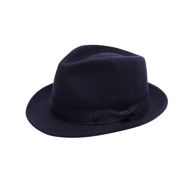 Royal Stallion Trilby Hat Navy Blue Premium Wool Mens & Womens