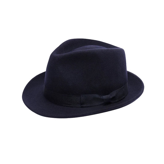 Royal Stallion Trilby Hat Navy Blue Premium Wool Mens & Womens