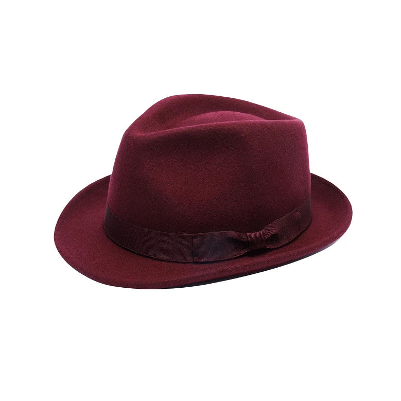 Royal Stallion Trilby Hat For Unisex in Maroon